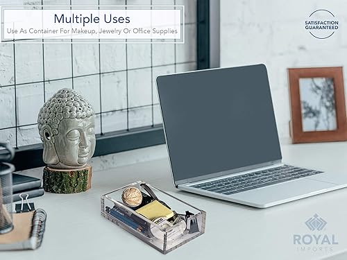 Miniatura 3 de Royal Imports Servilletero acrílico para cena, bandeja dispensadora de papel transparente decorativa, soporte de plástico para cocina, comedor,