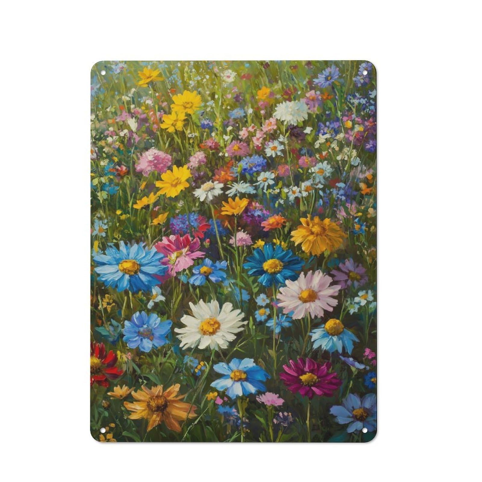 Junmoney Floral Wildflower Field Vintage Metal Plaque 40X30cm For Dining Room Or Kitchen, For Dining Room Decor Fans