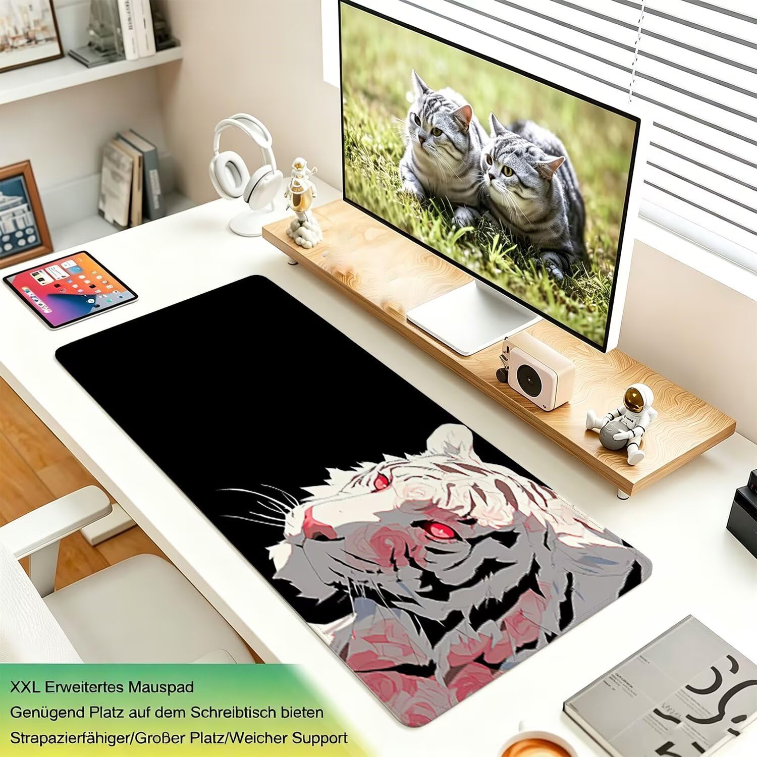 Tappetino Mouse Gaming XXL, Mousepad 1200x600x4mm nero Amore 0x0-219 | Tappetino Scrivania con Base in Gomma Antiscivolo Bordi Cuciti per Computer, PC, Migliora la Precisione e la Velocità