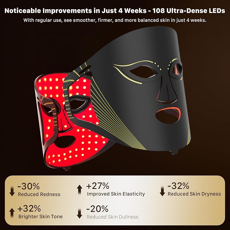 Red Light Therapy for Face, Near-infrared Led Face Mask Light Therapy with Remote, 3 Modes, 850nm Red Light Mask with Timing Function, Portable Led Light Therapy At Home 180 LED Beads image 5