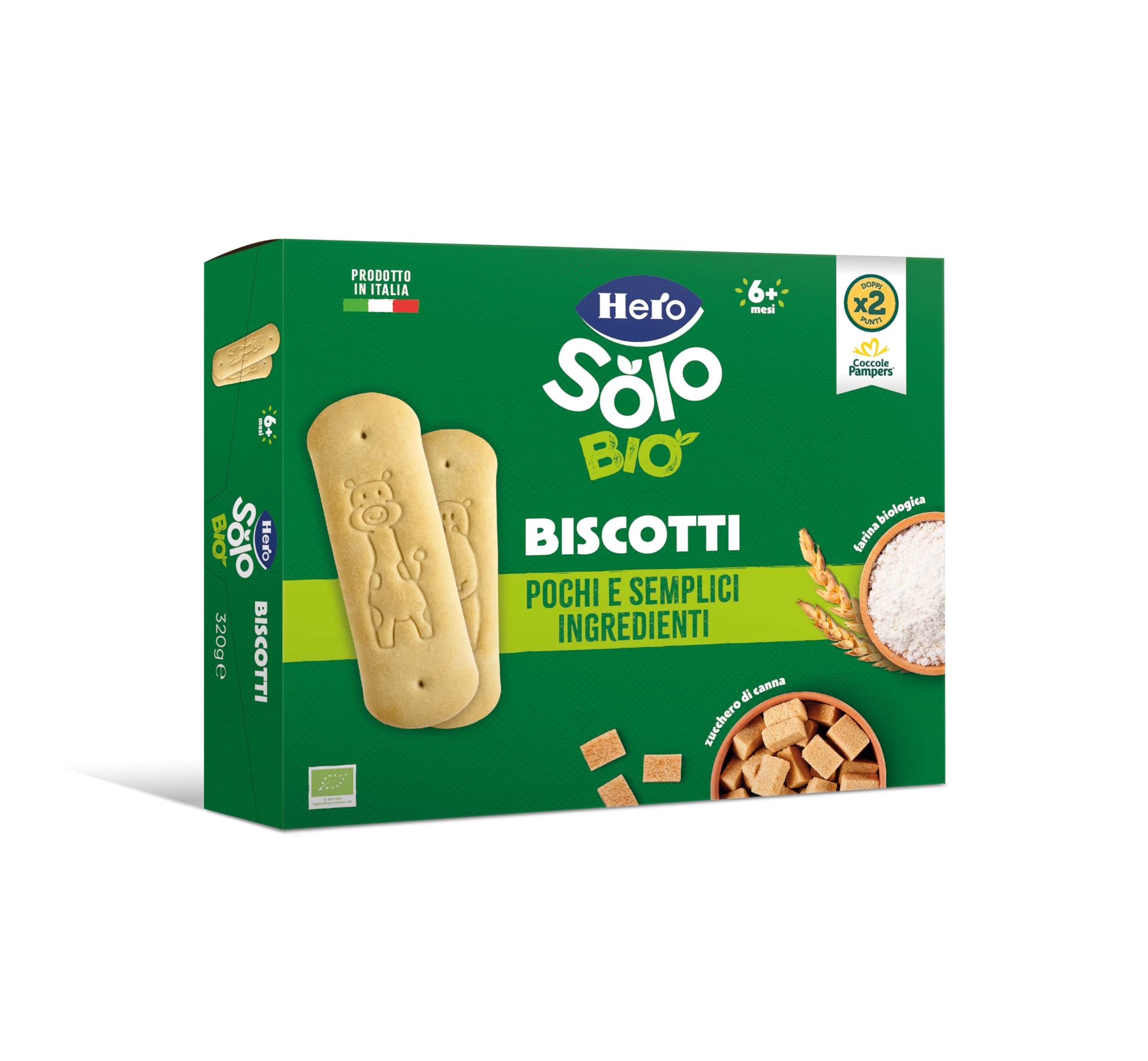 Hero Solo Bio, Biscotti Solubili 100% Biologici, senza zuccheri aggiunti e senza olio di palma - 12 confezioni da 320 gr