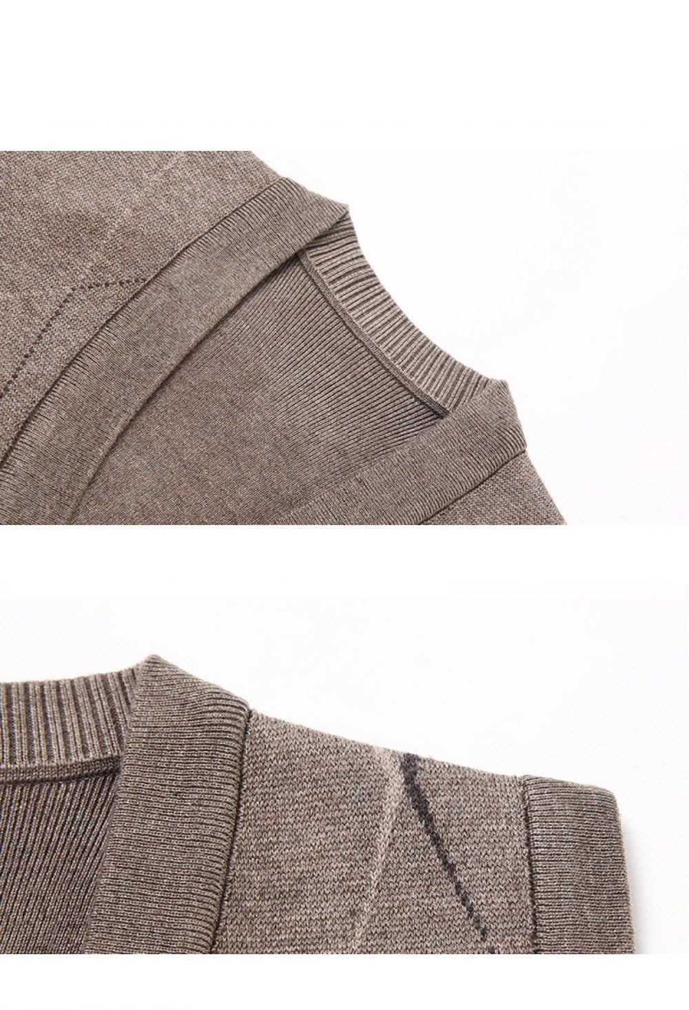 Strickweste Herren Ärmellos,Herren-Strickpullover Farbblock-Diamant V-Ausschnitt Ärmellose Strickjacke Mit Knöpfen Klassische Business-Strickweste Warme Strick-Tanktops Für Den Herbst Und Winter