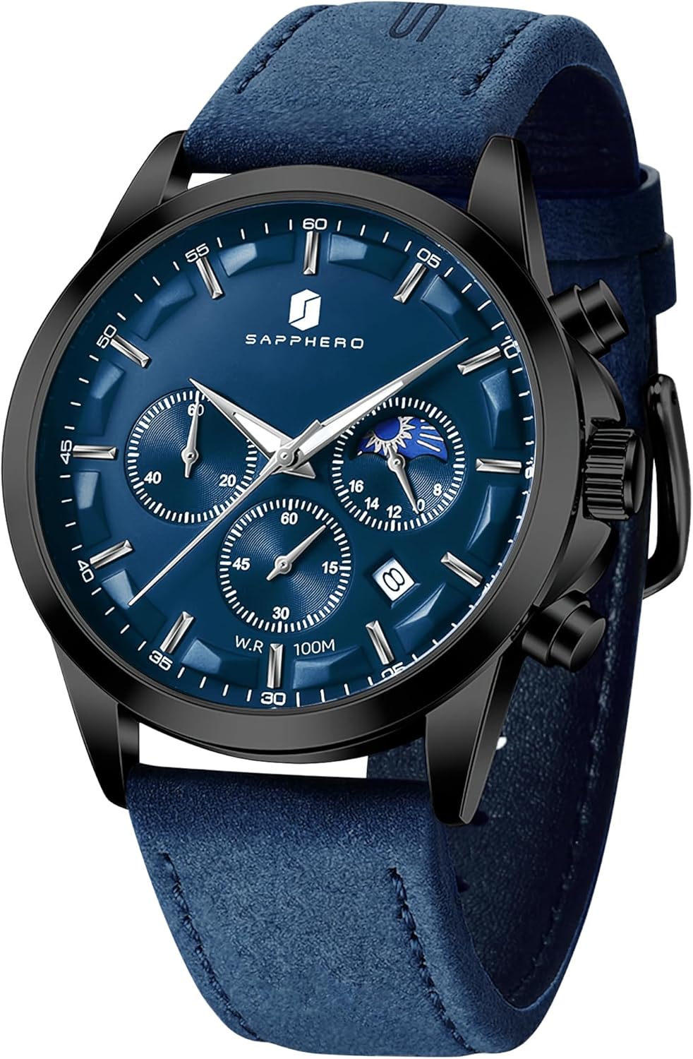 BY BENYAR Herrenuhr Uhren Herren Wasserdicht Herrenuhren Chronograph m?nner Armbanduhr für Herren Eleganz Lederarmband/Edelstahl Quarz Geburtstags/Weihnachts Gold/Silber/Blau/Schwarz