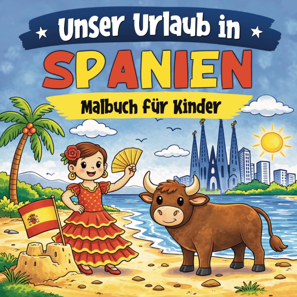 Unser Urlaub in Spanien: Malbuch für Kinder