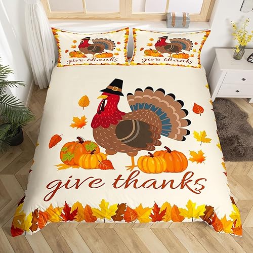 Miniatura 8 de Juego de ropa de cama de decoración de otoño para niños, niñas y mujeres, regalo para el día de Acción de Gracias, funda de edredón de cosecha de