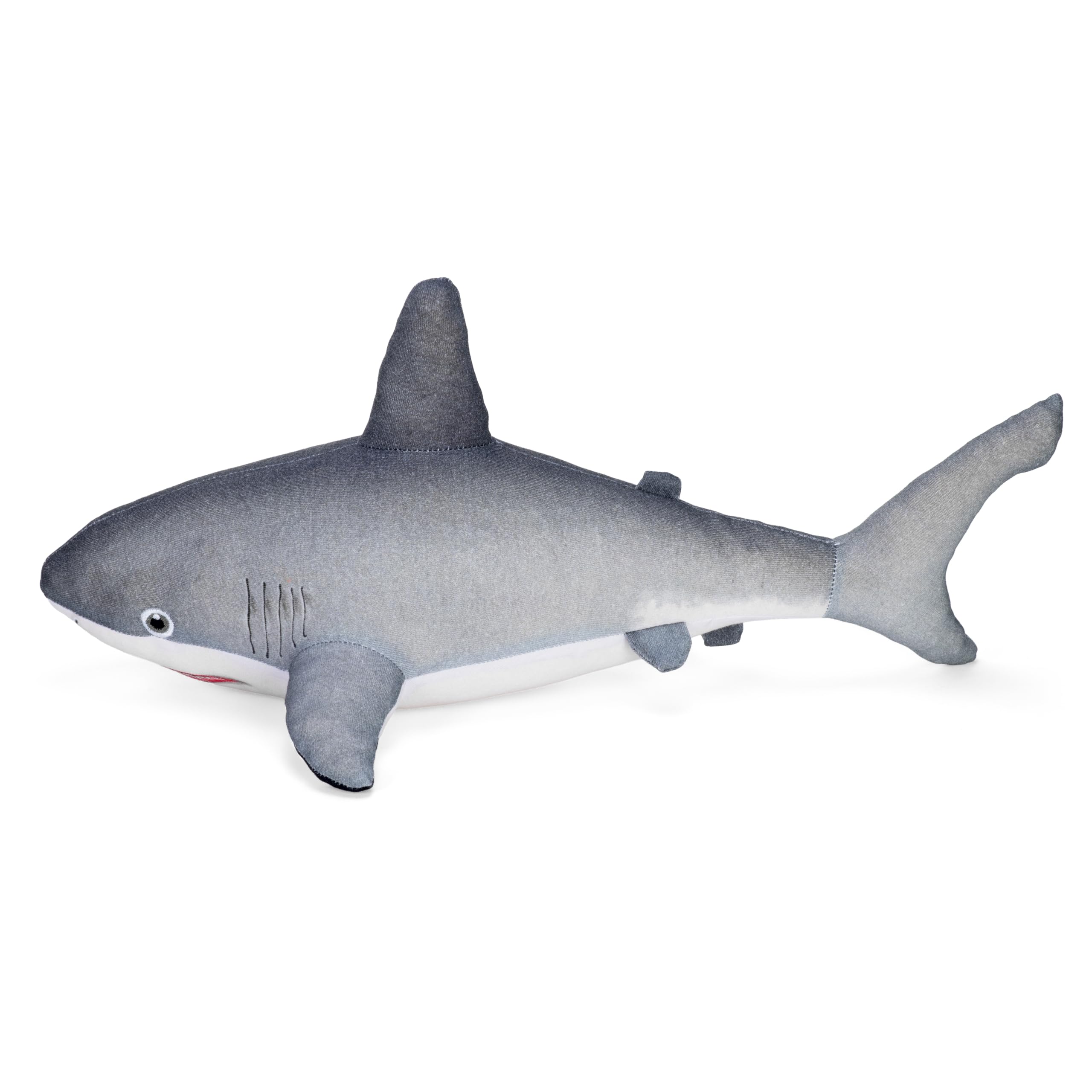 Wild Republic Naturekins Squalo Bianco, Peluche, 30 cm, Giocattolo di Peluche, Il Riempimento è Gomma Naturale