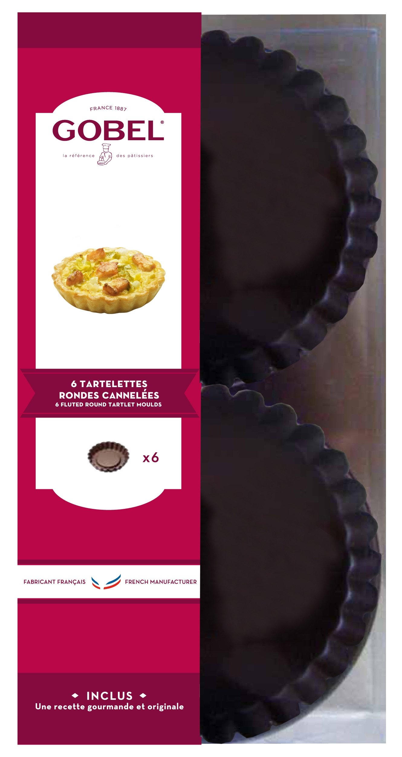 Gobel 282540 Box of 6 Tartlet Moulds Non-Stick Coating