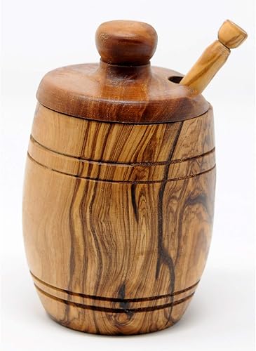 Miniatura 10 de Azucarero de madera de olivo (recipiente redondo)