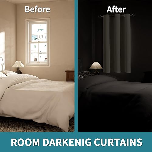 Miniatura 3 de BGment - Cortina para oscurecer habitaciones de 63 pulgadas de largo para dormitorio, cortina de ventana con bloqueo solar y aislamiento térmico
