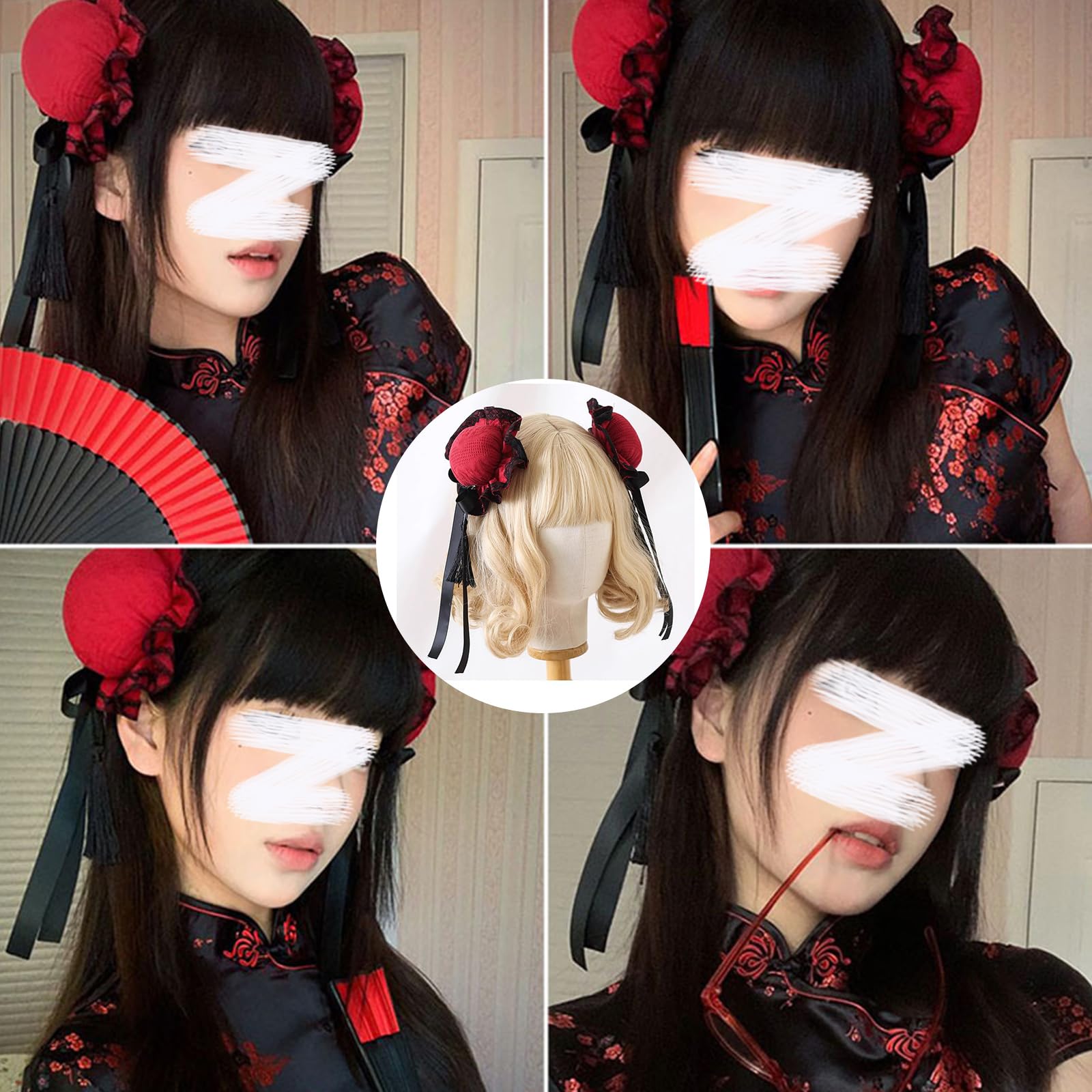 Amazon.co.jp: お団子カバー シニヨンカバー チャイナお団子 綿入り お
