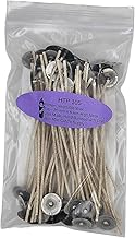 50 Pack | Jess Mae HTP 105 Medium Candle Wicks | 6 Inch | Pre-Tabbed & Pre-Waxed with Vegetable Wax | DIY Candle Making Supplies | Great for Soy, Paraffin, Beeswax & Gel Candles