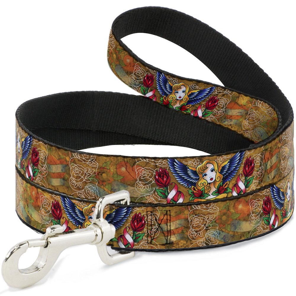 Laisse pour chien Johnny Tatouage Blond sangle large 1,8 m Buckle-Down
