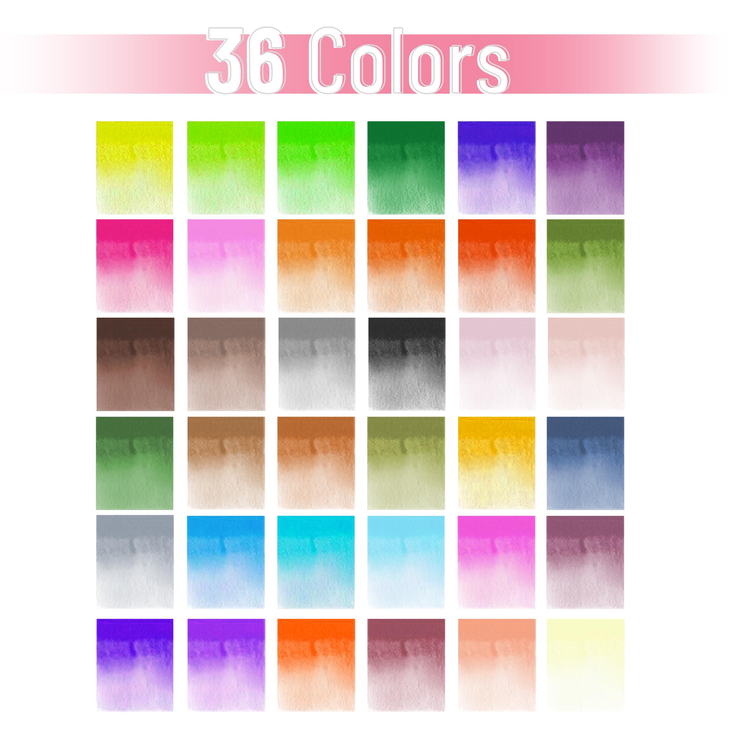 Mr. Pen Watercolor Brush Pens - 36 Colors -2 Mr. Pen Watercolor Brush Pens - 36 Colors -2
