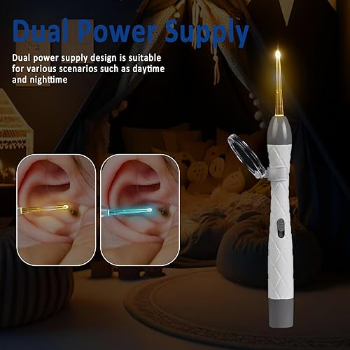 Miniatura 3 de Herramienta de eliminación de cera de oídos, limpiador de oídos para bebé infantil con lupas de luz LED, kit de eliminación de cera de oído con