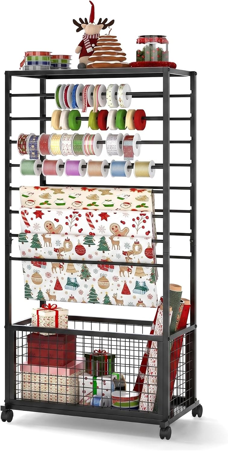 Ribbon Organizer, Double-Sided Ribbon Holder Organizer Rack