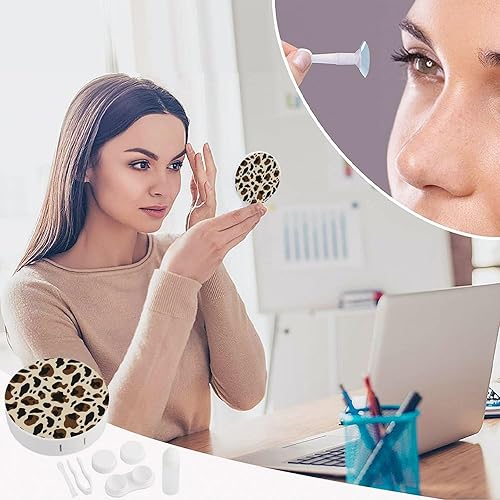 Miniatura 4 de Kit de estuche para lentes de contacto, estuche para lentes con pinzas de espejo, botella de solución de herramienta de eliminación de pinzas de