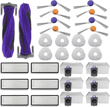 30 Piece Maintenance Kit for Narwal Freo Z10/Z10 Ultra Robot | Main Brushes,Side Brushes,HEPA Filters,Easy Install,Complete Robot Vacuum Household Cleaning Spare Parts