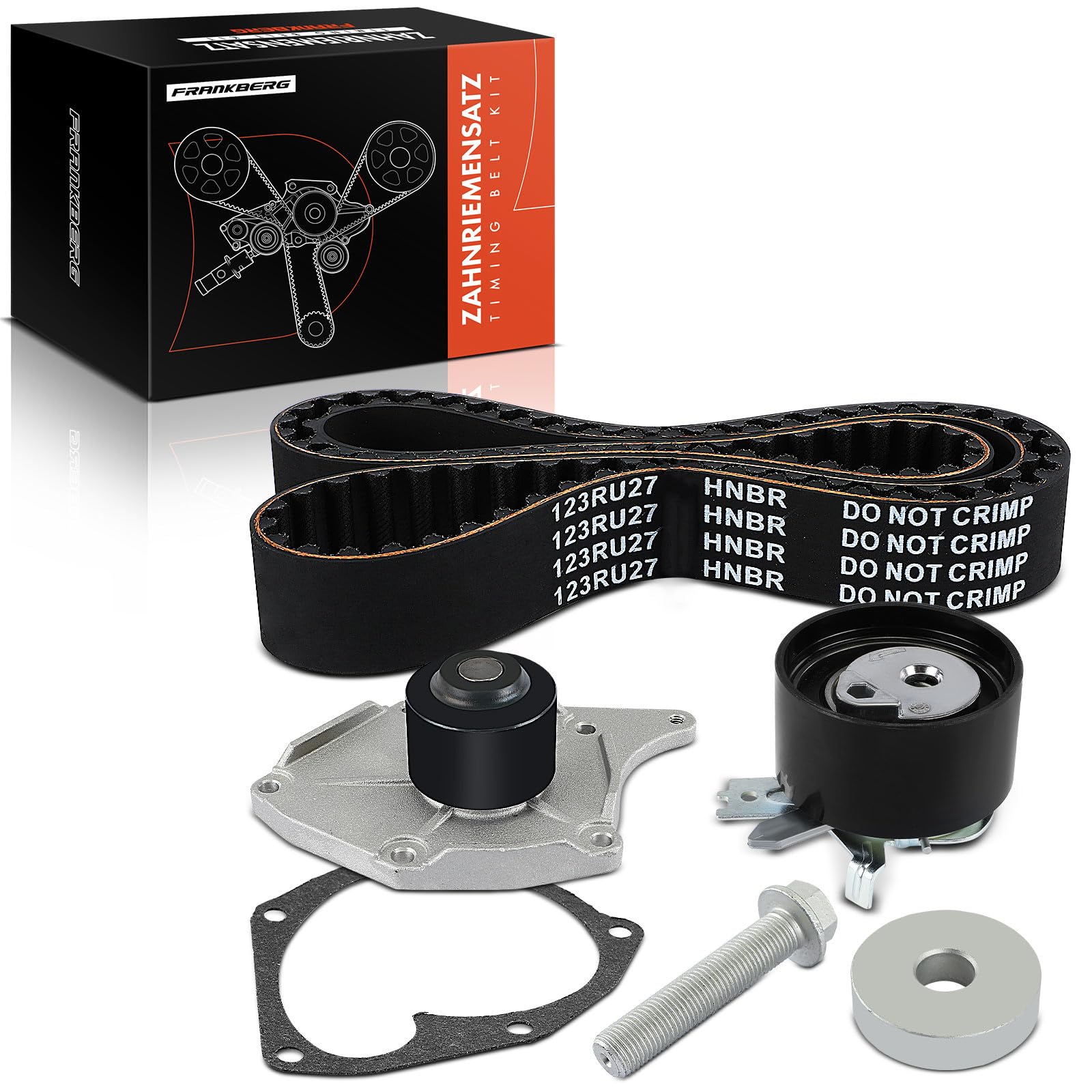 Frankberg Polea tensora de la correa de distribución tensor de la correa | 7883-13097, Riemenspanndämpfer Keilrippenriementrieb UmlenkFührungsrolle; Compatible con: Caja Kubistar X76, Finca Logan I