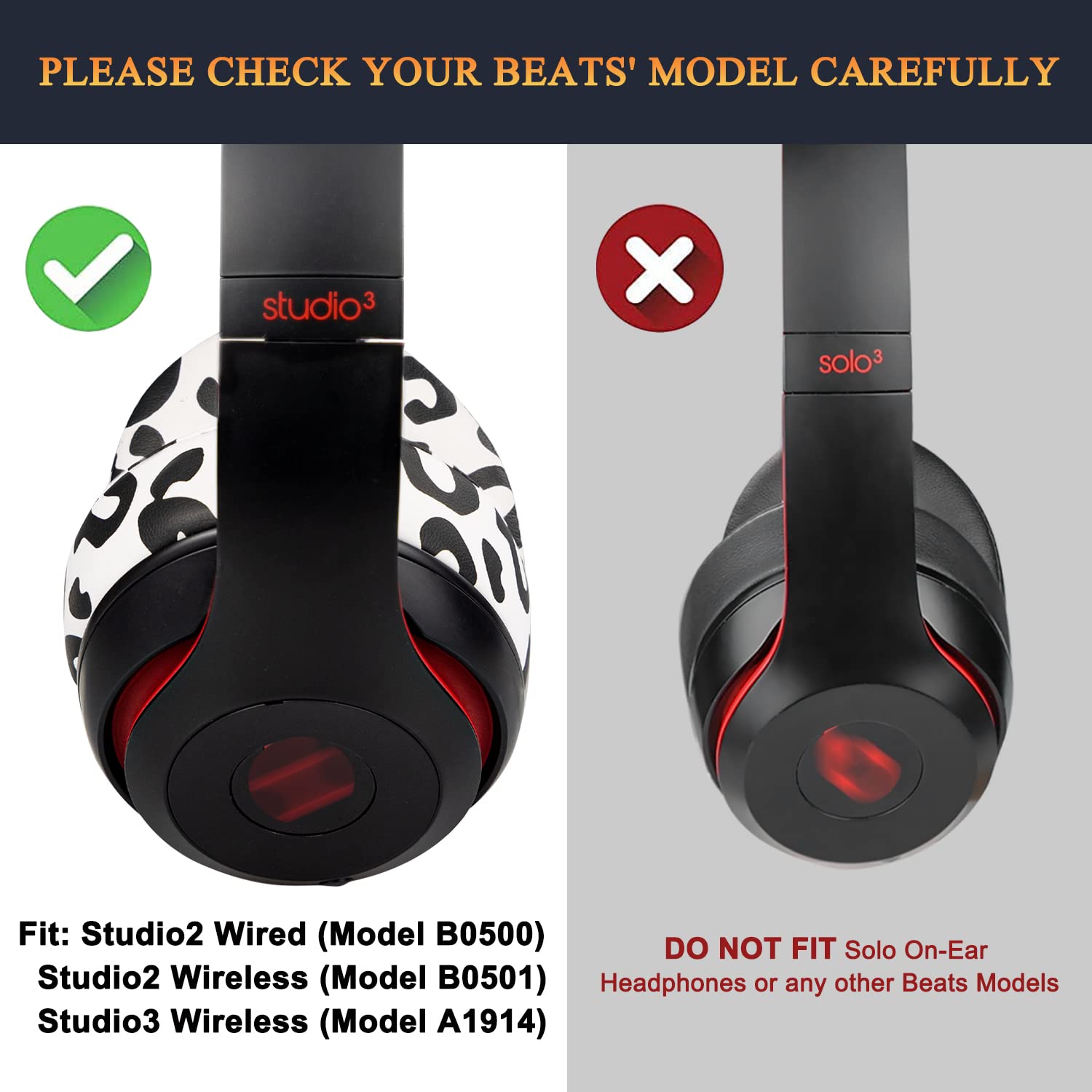 SoloWIT Replacement Ear Pads Cushions for Beats Studio 2 & Studio 3 Wired & Wireless Headphones - Image 3