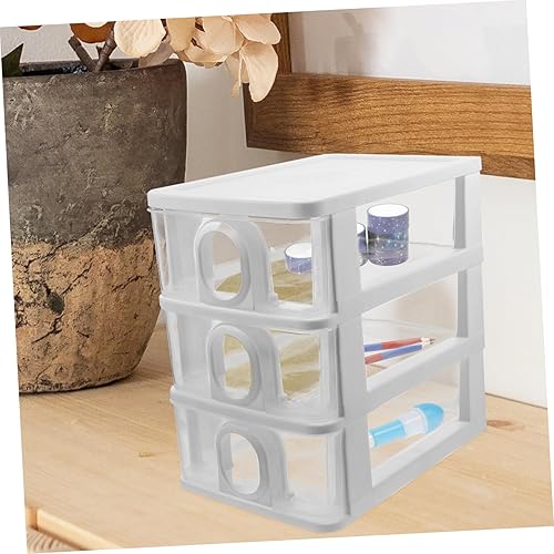 Miniatura 7 de PRETYZOOM Organizador de cajones de escritorio Caja de almacenamiento de escritorio de 3 capas, organizador de maquillaje, papelería de escritorio,