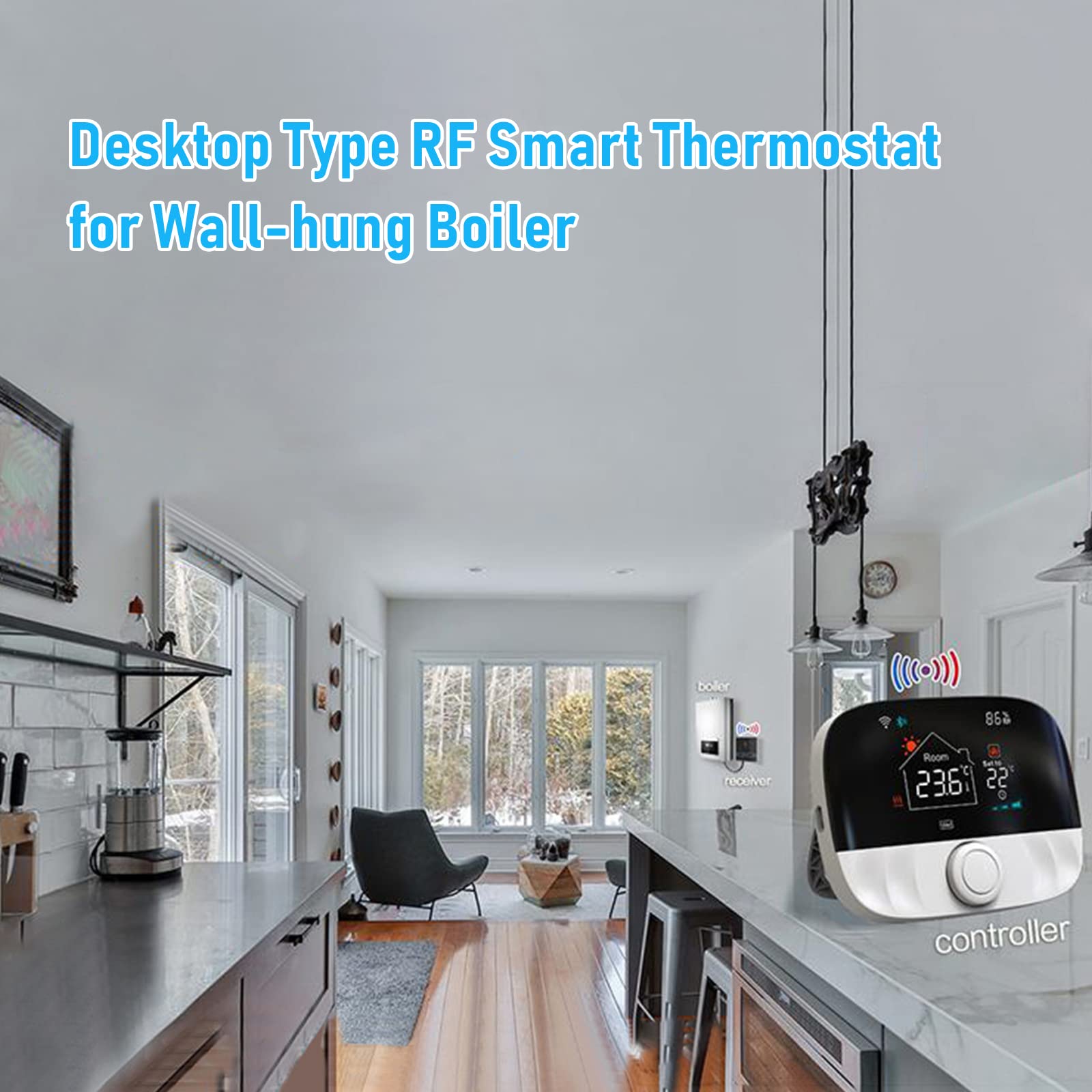 burko Termostato WiFi inteligente con aplicación y control de voz pantalla LCD colorido termostato inteligente termostato de ambiente programable digital