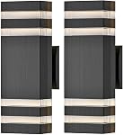 4-Pack Outdoor Wall Light, Up and Down Modern Exterior Lighting Fixtures, Black Waterproof Outdoor Lights Wall Mount Aluminum Porch Light for Patio Entryways Garage