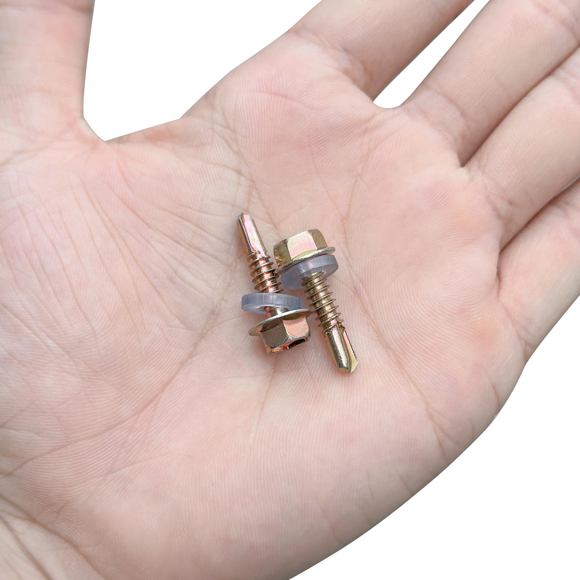 50 PCS Hexagon Self Tapping Self Drilling Screws with Pads for Metal Sheets,Wooden Sheets and Plastic Sheets (M4.8 * 25mm) - Image 2