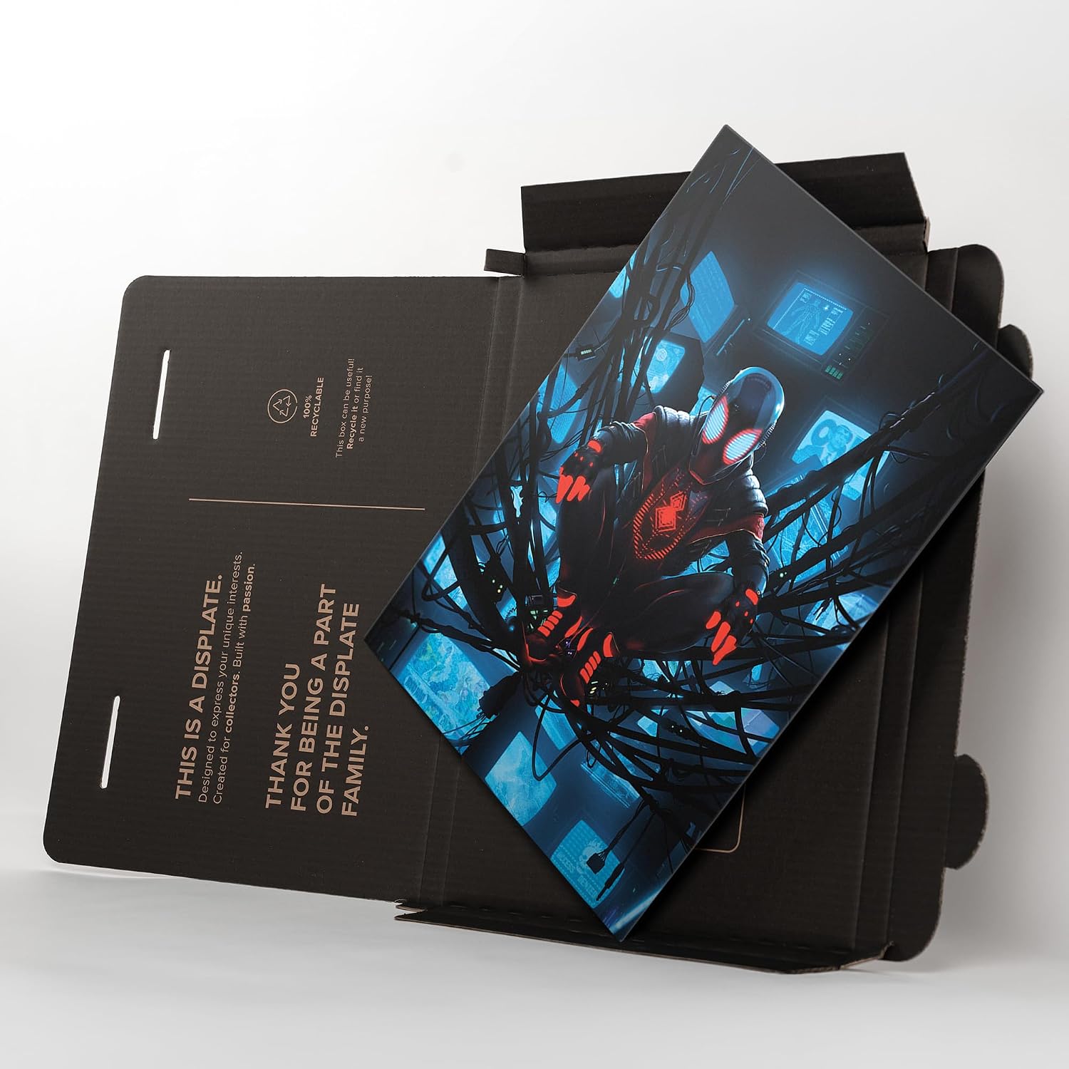 Displate Metal Poster Marvel - Miles Morales - Network Spider - Easy Magnetic Mounting - Spider-Man Superhero Collectible Gifts - Room Decor Bedroom Premium Wall Posters - 12.6x17.7 in