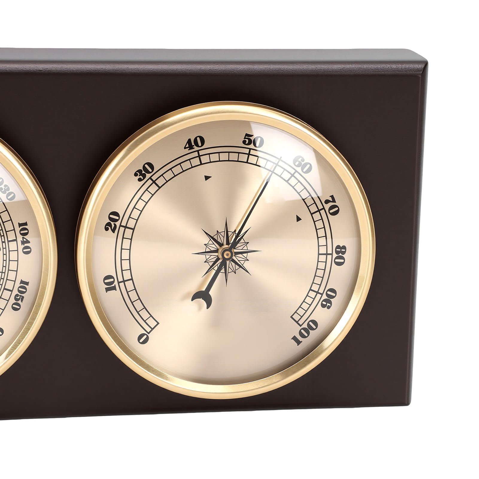 Luocute Barometro Termometro Igrometro 3 in 1 | Stazione meteorologica accurata con supporto a parete in legno e lega di alluminio, per uso interno ed esterno in ufficio