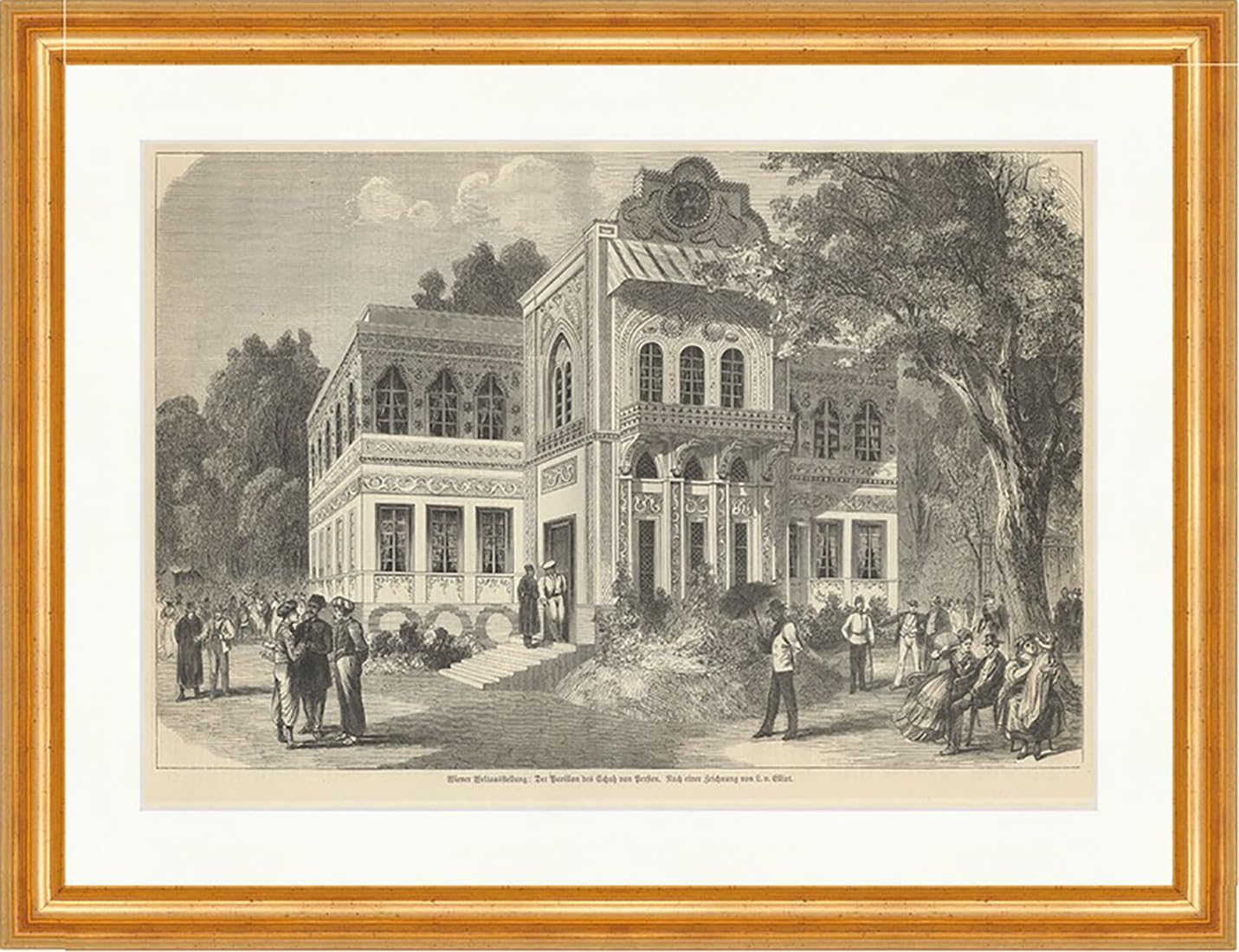 Gravure Shah de Perse Exposition Vienne cadeau d'exception encadré - 2
