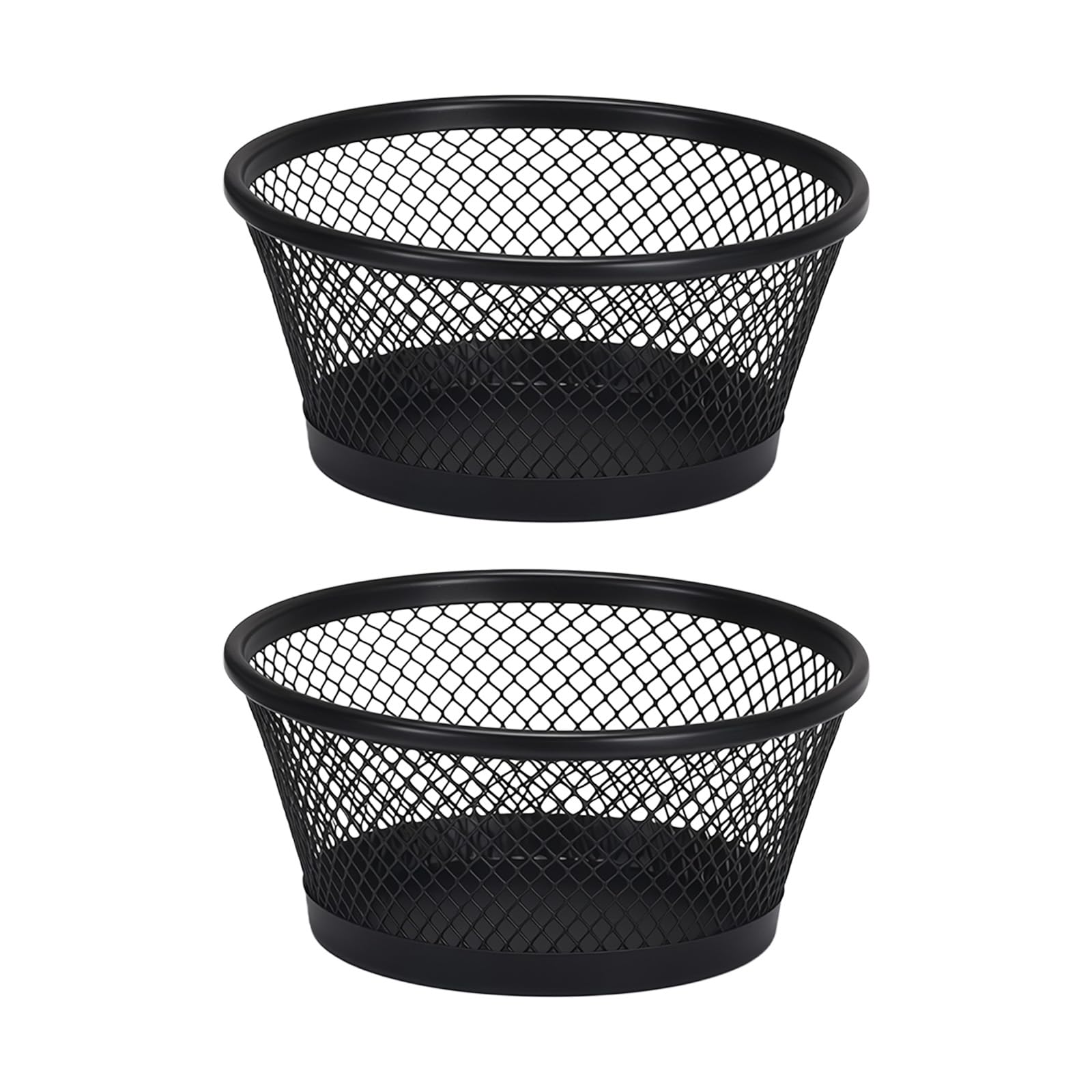 Modern Metal Desk Tray for Efficiently Organizing Paper Clips Thumbtacks and Assorted Offices Supplies with Round Shape Open Top Organizers