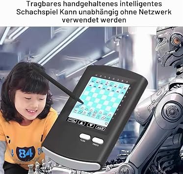 Mini Electronic Chess Board Intelligent Chess Computer Touch-Based Multiple Ways to Play Electronic Chess Game HD Portable Single Player Computer Game