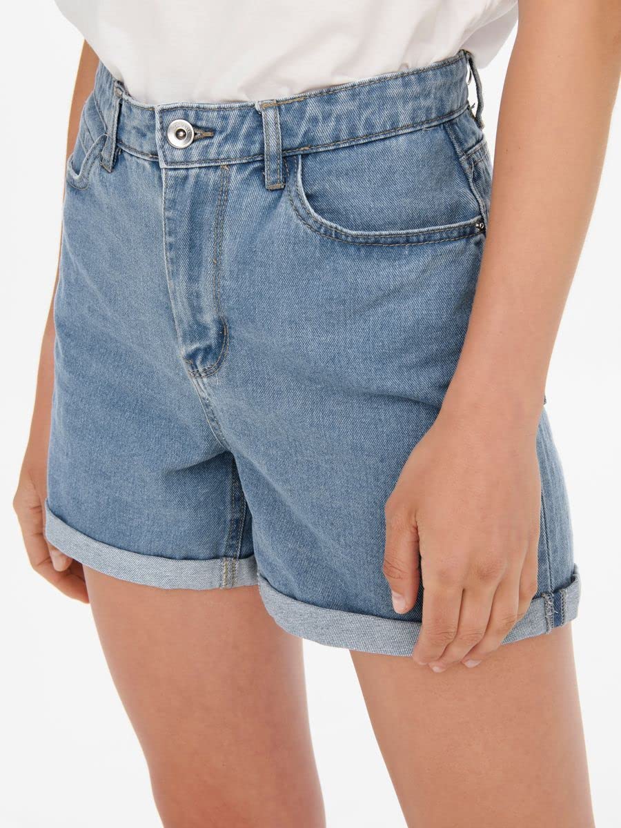 ONLY Short en Denim ONLPHINE Taille Haute Regular Fit Short en Denim