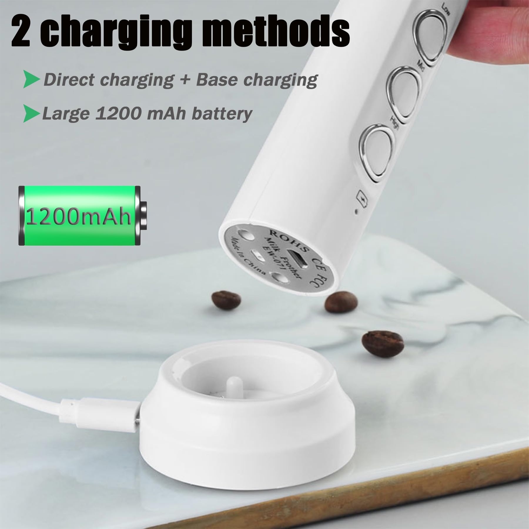 Montalatte elettrico a immersione schiumalatte schiumatore a frullino cappuccinatore per latte schiumato cappuccino