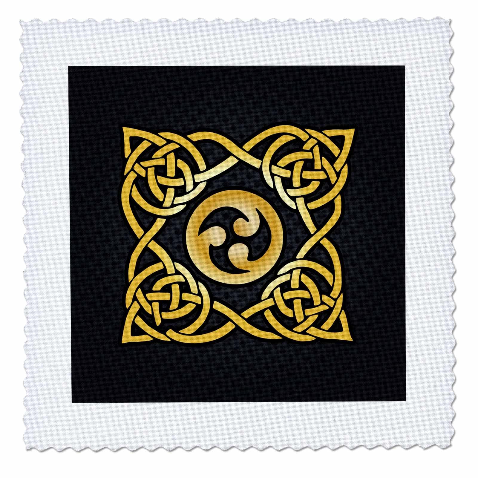14x14 inch Quilt Square - Image of Celtic Knots on Black and Gray Background- not Metal foil Designs