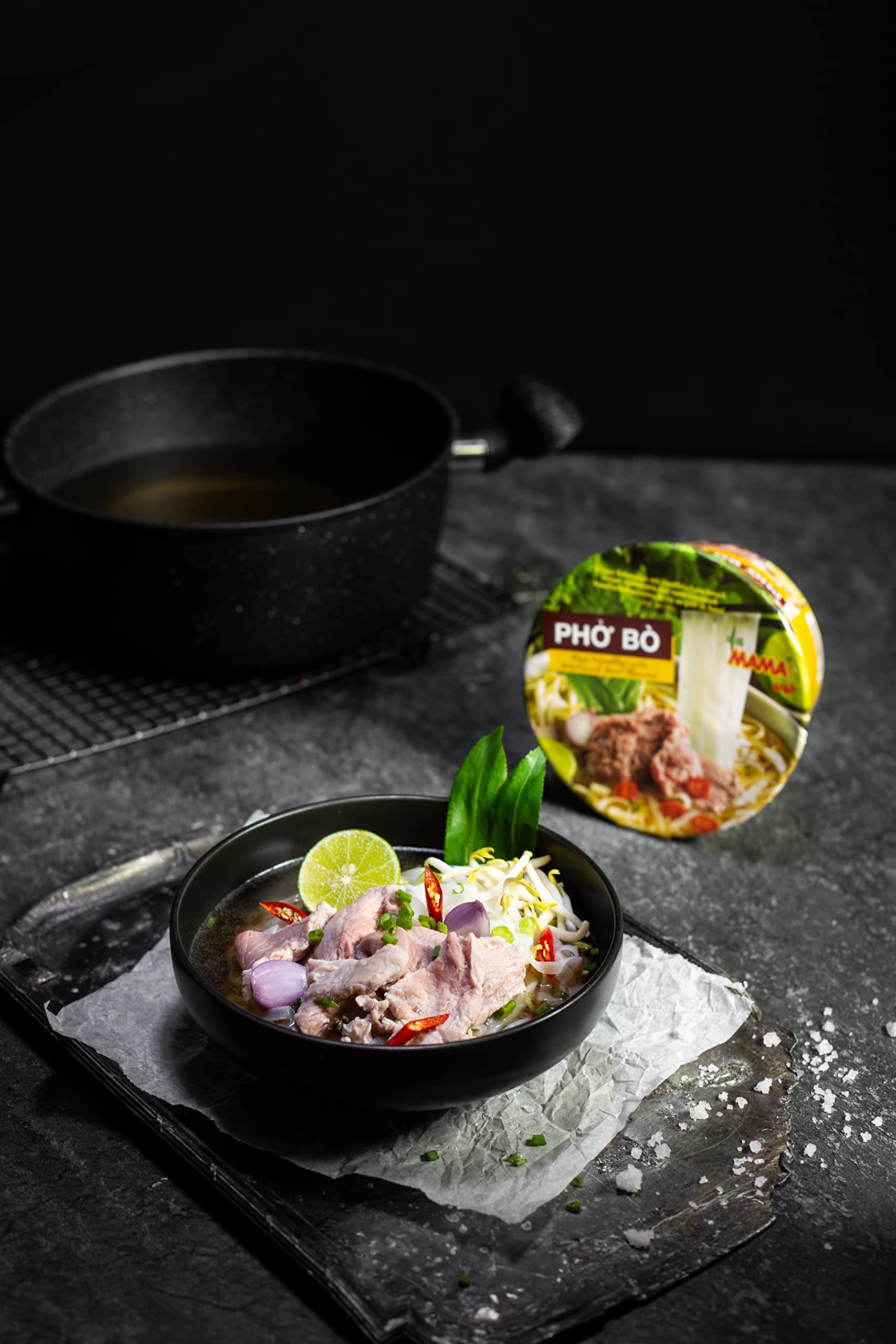 MAMA Bol fideos de arroz instantáneo Pho Bo ternera vietnamita 65 g - Lot de 6
