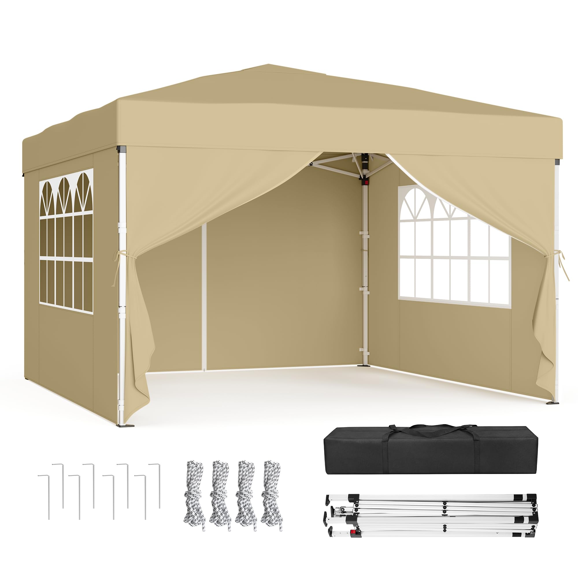 SONGMICS Gazebo Pieghevole 3x3 m Beige GCT104LZ01