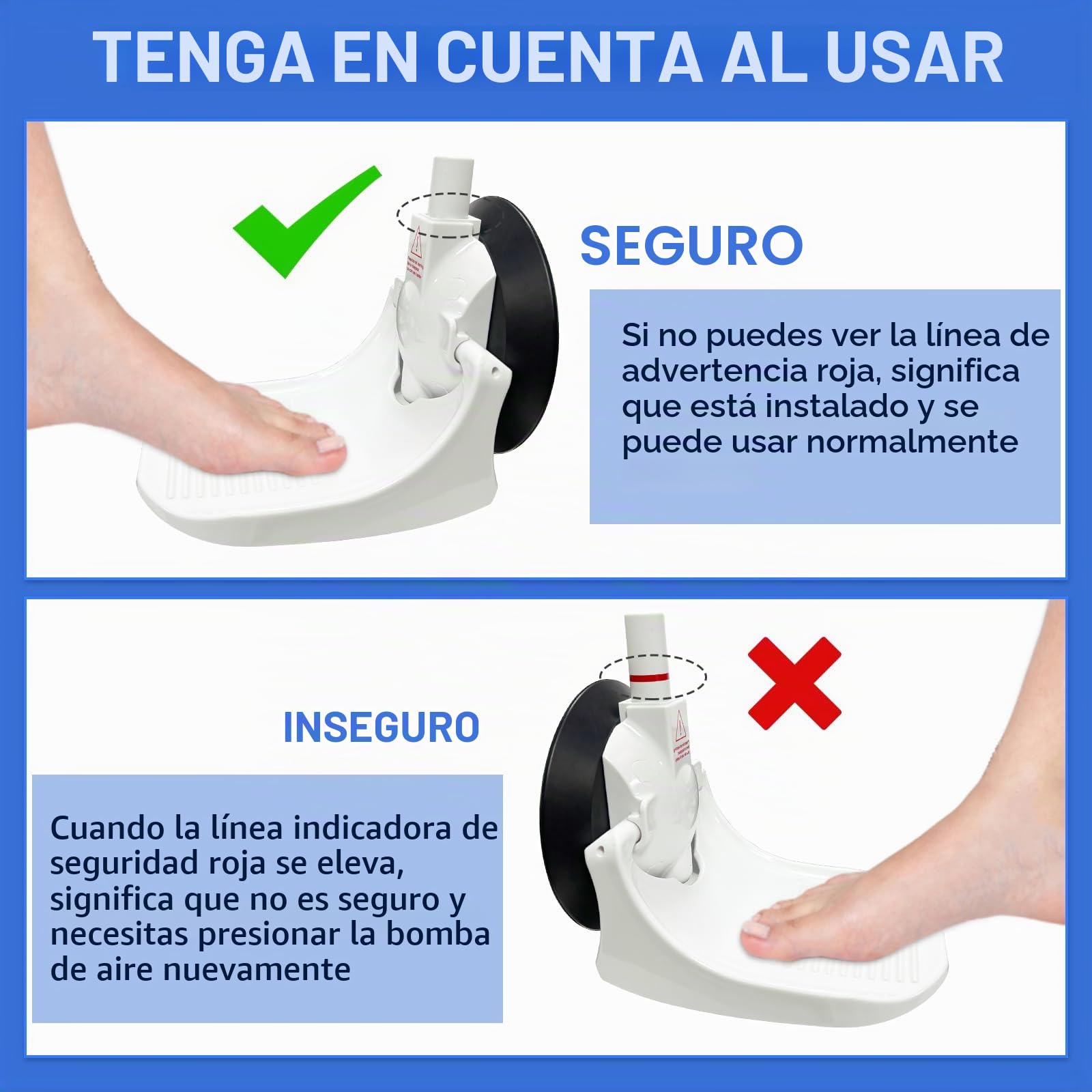 Reposapiés de ducha para piernas de afeitar con ventosa industrial actualizada, solo apto para paredes lisas y no porosas y más grandes de 13 cm, blanco, paquete de 1
