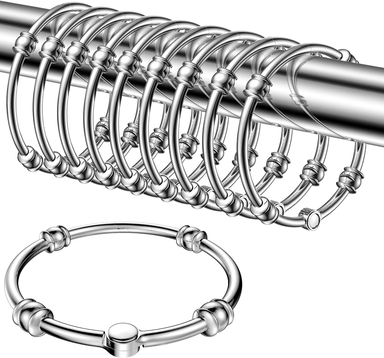 SSTOOHL Shower Curtain Rings, RustResistant Metal Shower