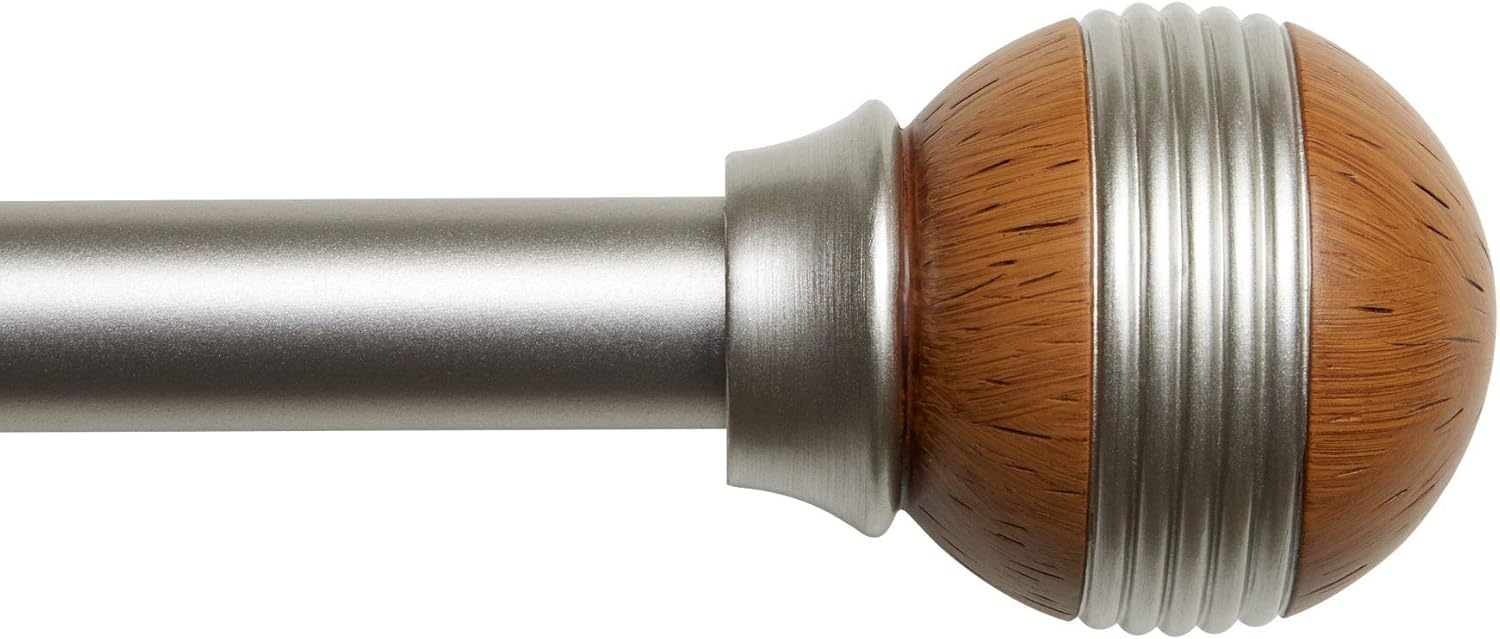 Exclusive Home Curtains Prestige 1" Window Curtain Rod and Finial Set, 66"-120", Matte Nickel : Everything Else