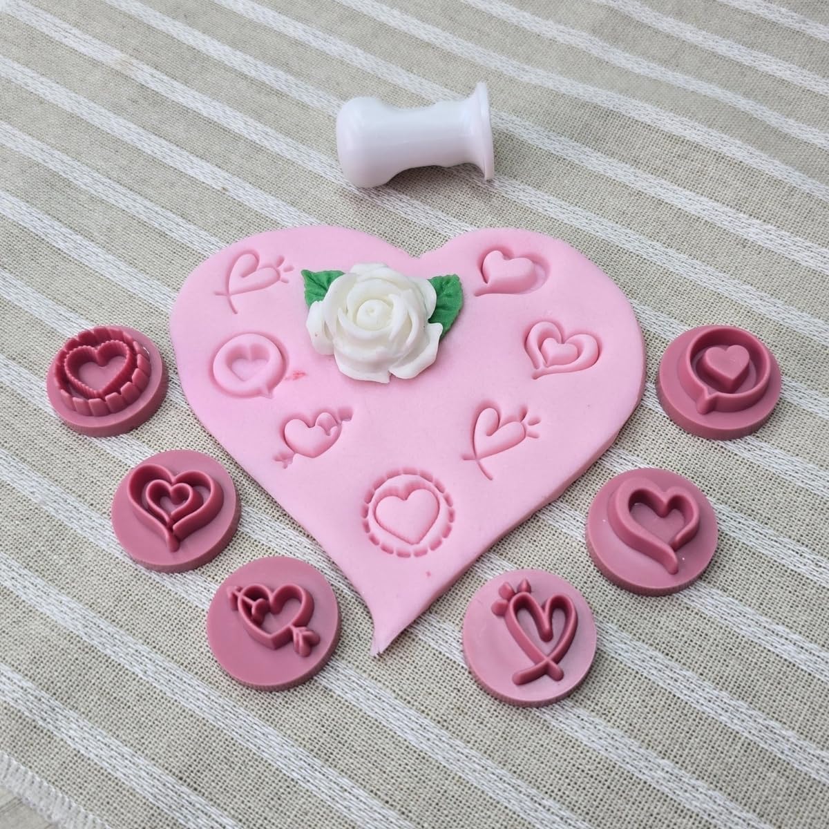Heart Cookie & Candy Stamp Set – Embossed Heart Design, Also Great for Brazilian Brigadeiros – 6-Piece Set by Bluestar