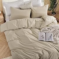 Vista 267 de NEXHOME PRO Funda de edredón Twin XL 100% algodón lavado, transpirable, duradera, texturizada, similar al lino, juego de ropa de cama para el hogar