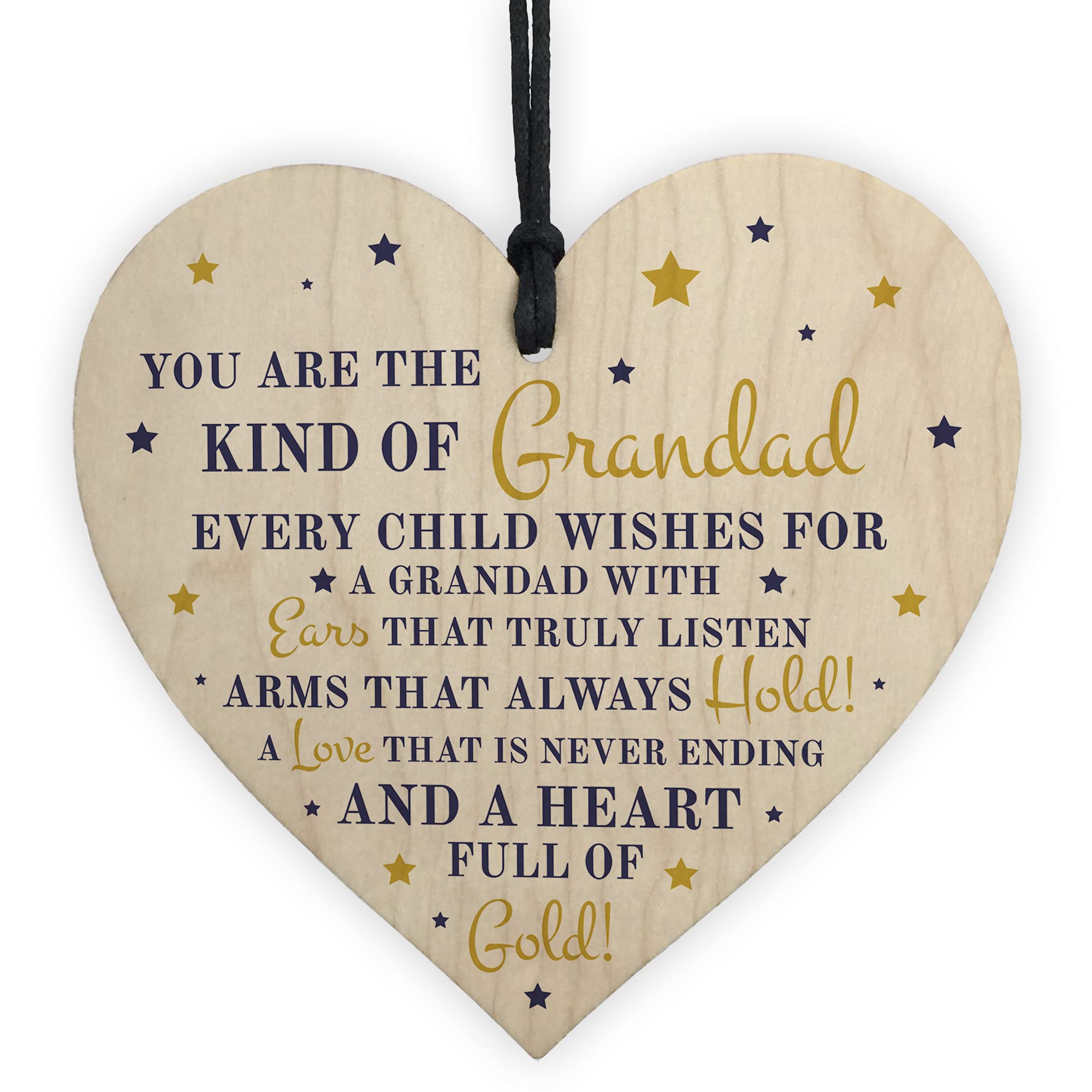 Grandad Gifts Wooden Heart Fathers Day Gift Thank You Grandparent Gift Keepsake