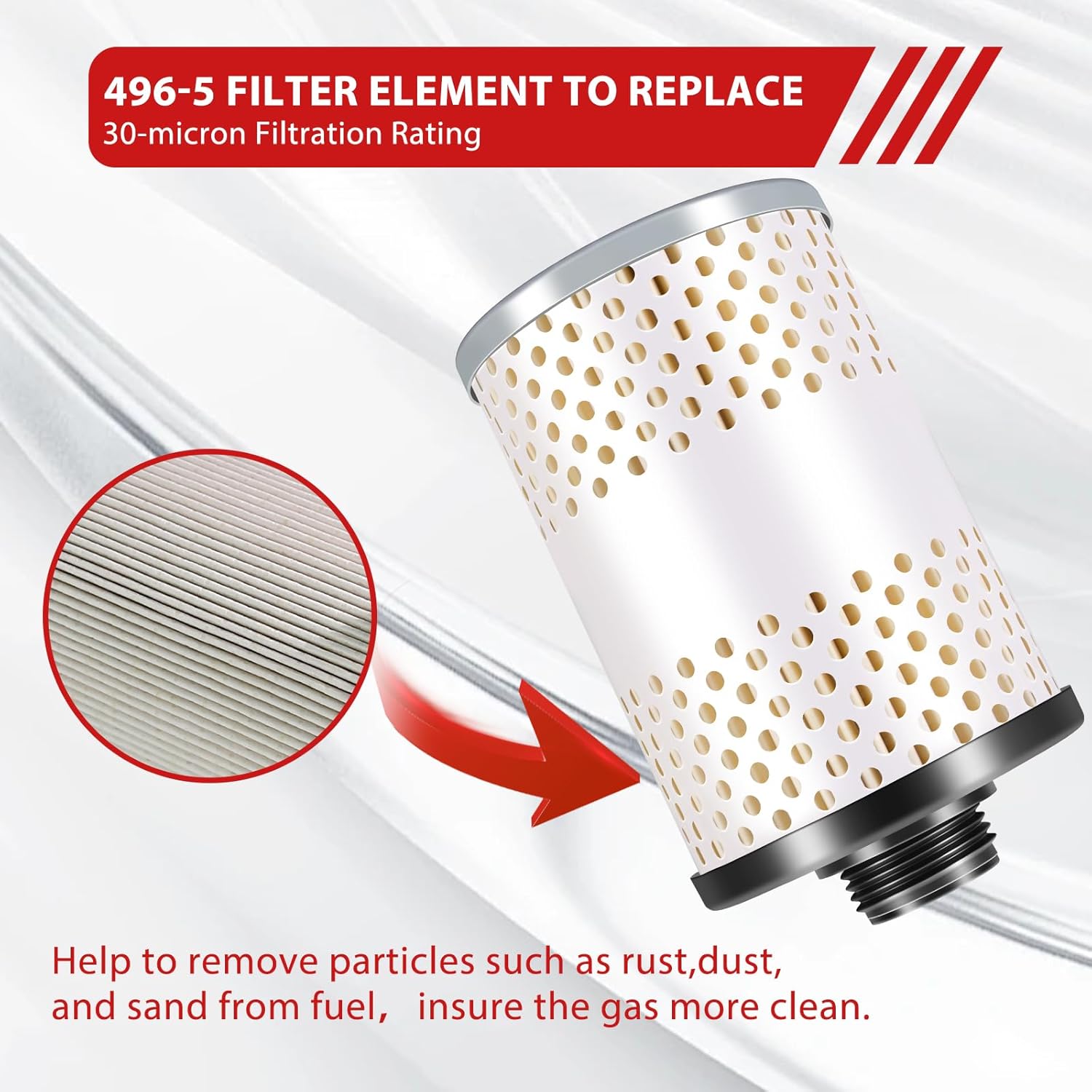 496 Fuel Filter with 3/4" NPT Top Cap Water Separate Assembly 30 Micron Max 25 Gpm 150 Psi for Biodiesel Blends Assembly with Wrench