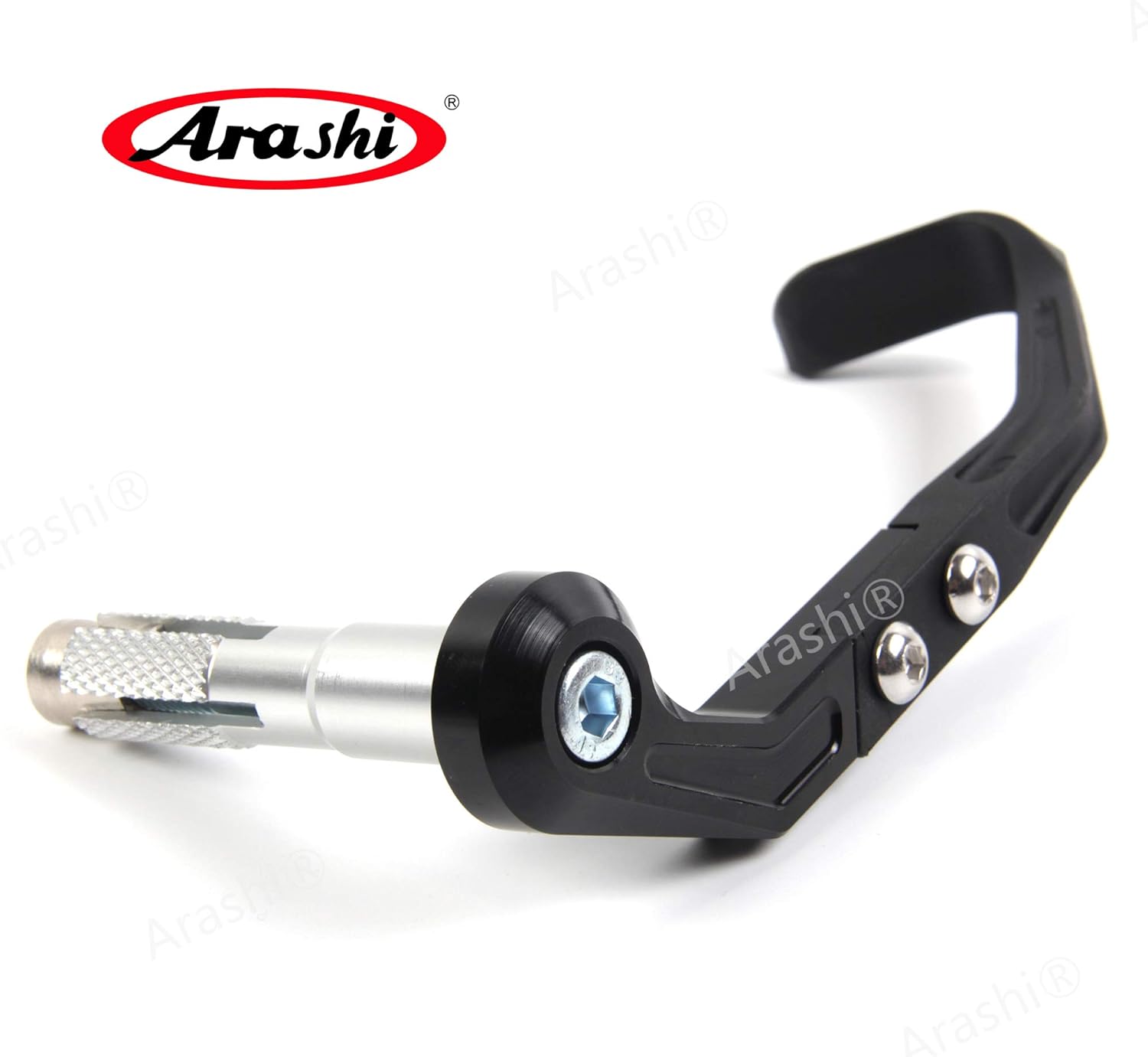 Arashi 7/8" 22mm Universal Motorcycle Brake Clutch Lever Protector Guard Proguard System for BMW Yamaha Honda Suzuki Kawasaki Aprilia Ducati Triumph MV Agusta Black CBR600RR CBR1000RR S1000RR R1200GS
