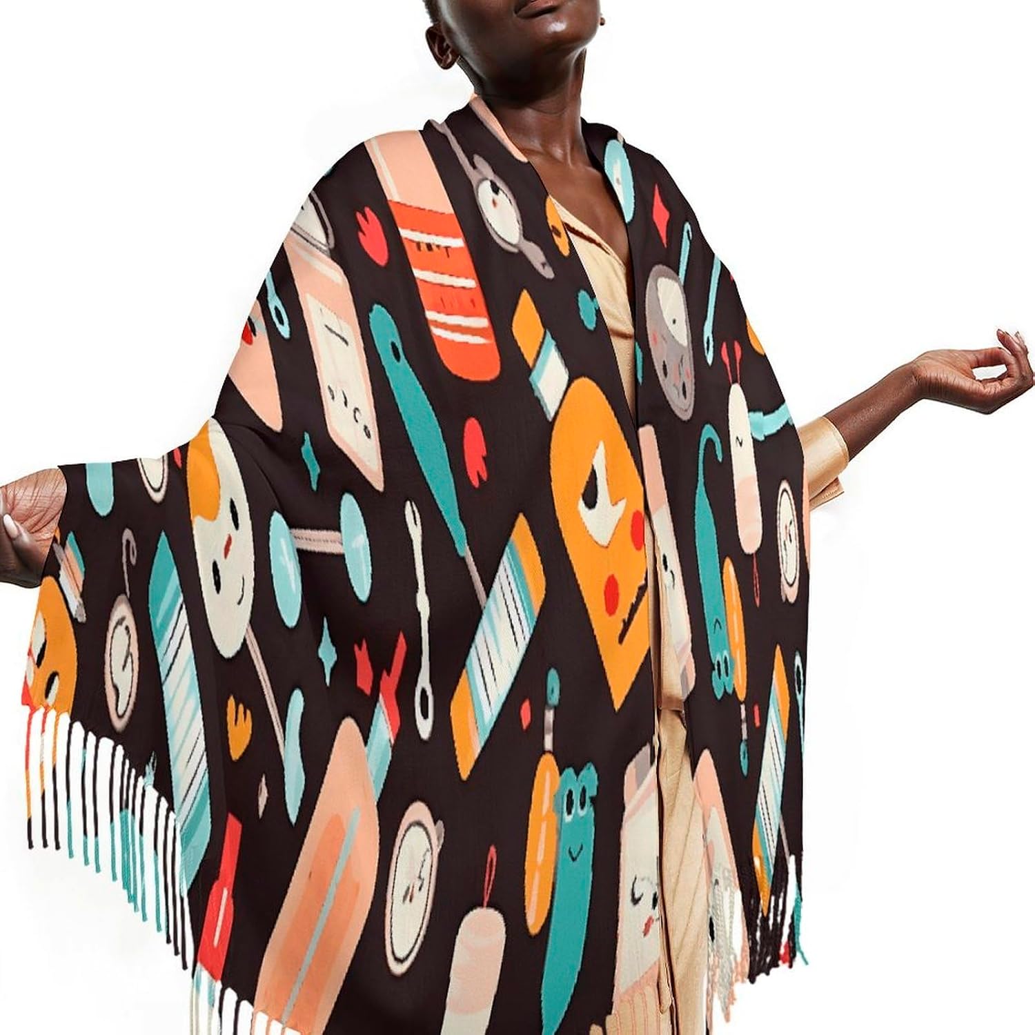 Cartoon Medicine Pattern Scarf for Women Men Classic Fashion Blanket Scarves Soft Cashmere Feel Scarf Cold Weather Warm Long Shawl Winter Large Scarves Classic Blanket Scarfs Thick