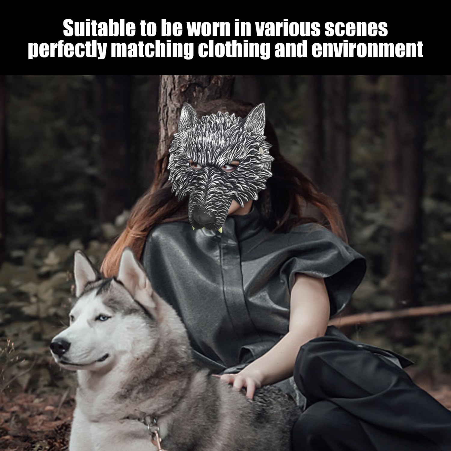 USHXVG Wolf Mask - Animal Costume Accessory for Masquerade Carnival, Cosplay - Plastic Prop for Party Banquet or Dance - Image 4