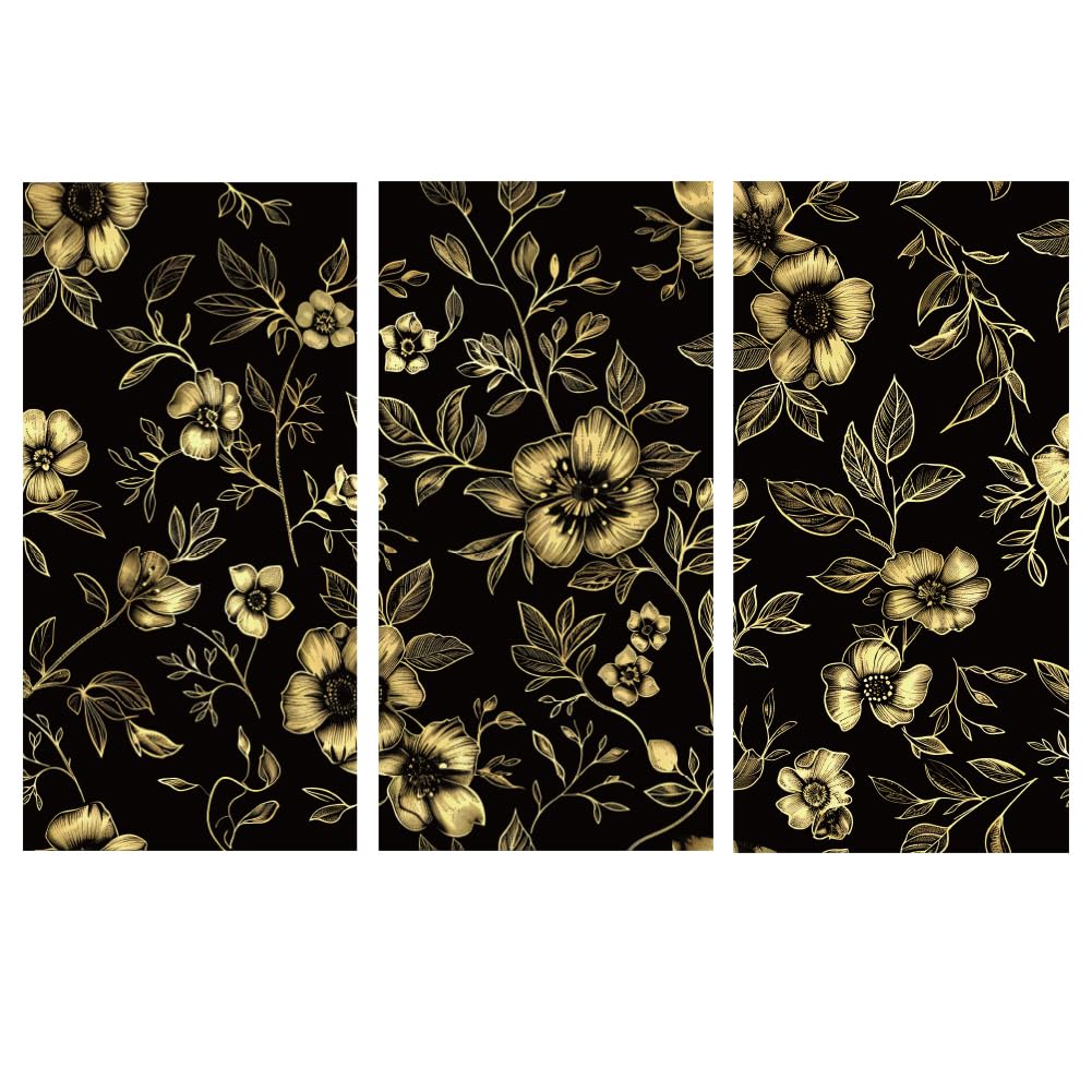 Décalcomanies Transfert Pivoines Dorées Pour Meubles Et Crafts - Lot De 3 - 6x11,8 Pouces
