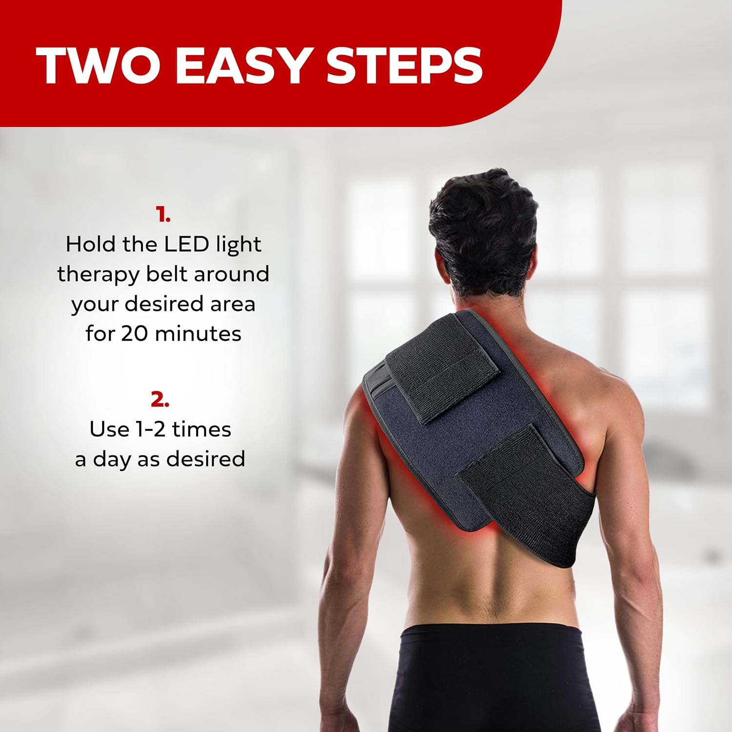 Exerscribe Red Light Therapy Body Wrap - RedTonic LED Infrared Light Device Belt for Pain Relief & Recovery w/ 2 Wavelengths : Health & Household