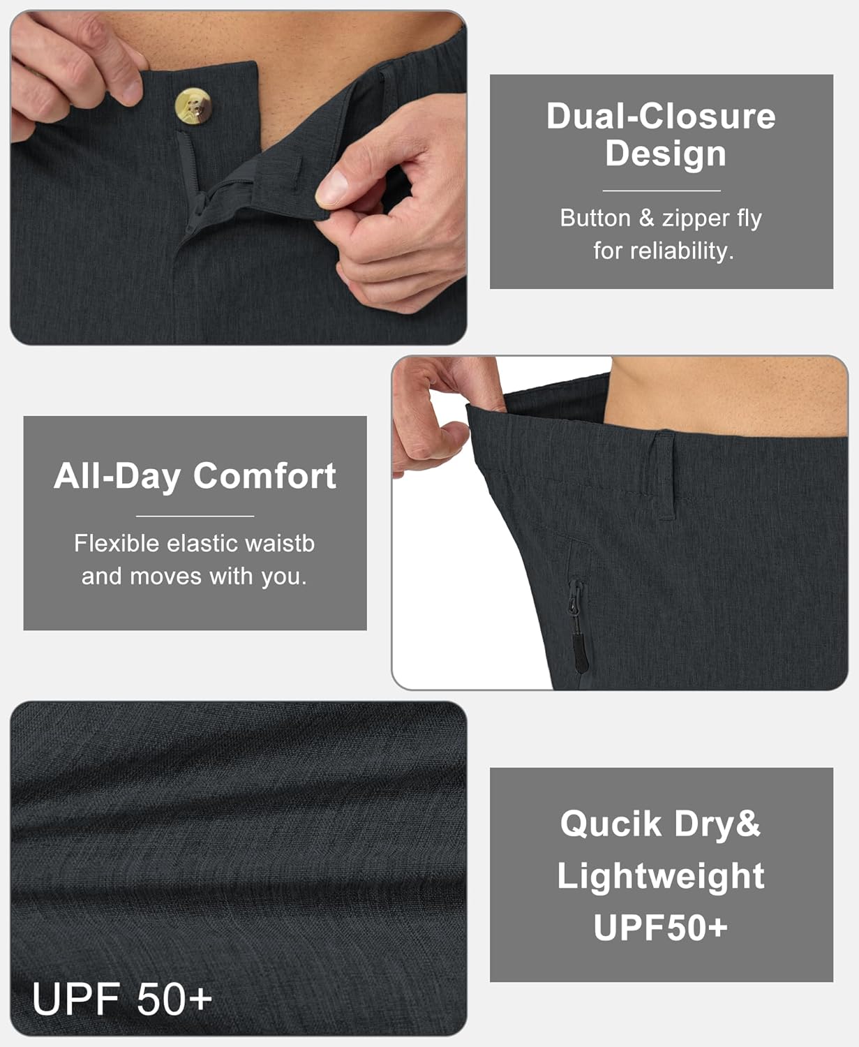 Mapamyumco Men's Quick Dry Gym Workout Athletic Shorts Lightweight 6 Pockets Hiking Cargo Shorts for Men Travel Golf Camping